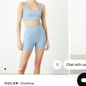 Bandier Le Ore size S workout bike shorts in dusty blue